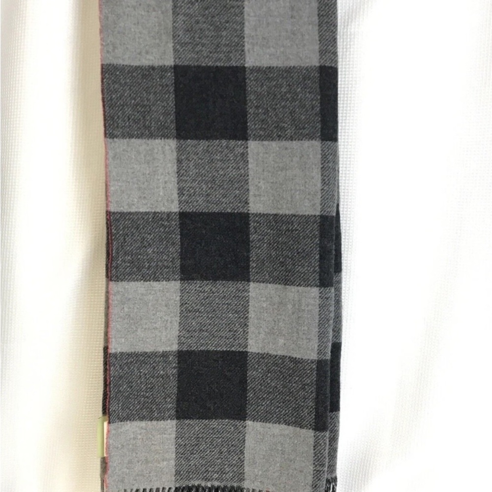 Lanerossi Buffalo Plaid grey throw blanket wool blend
